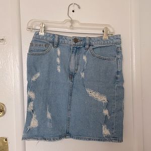 Distressed mini skirt